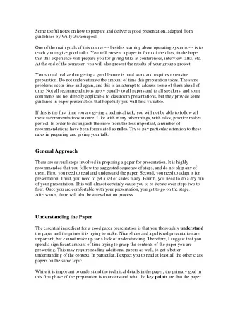 Rule 2: The rest of the talk should be structured such that it elaborates and clarifies the  key