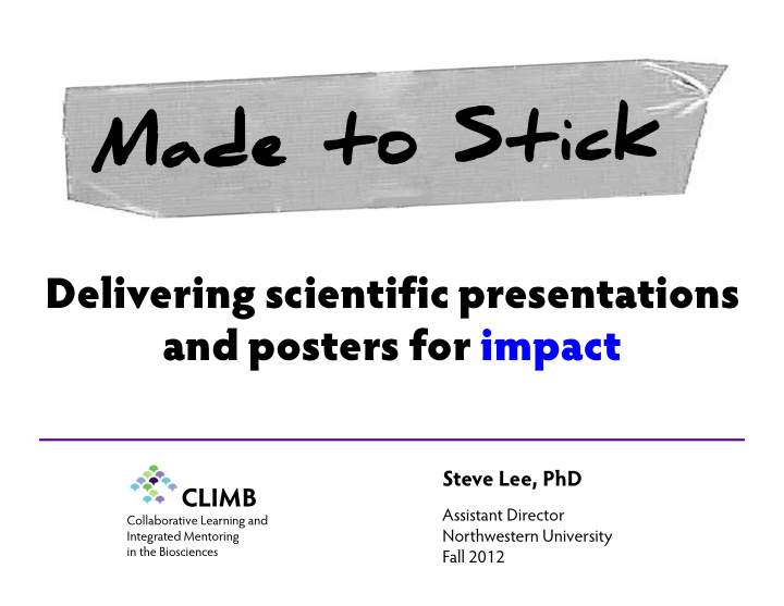 delivering scientific presentations and posters for impact