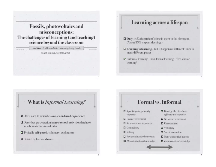 learning across a lifespan