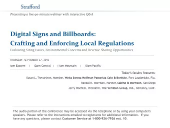 Presenting a live 90-minute webinar with interactive Q&amp;A  Digital Signs and Billboards: