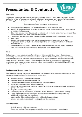 Present  Presentat  ation  on &amp; Cont  Continui  nuity  Continuity  Co  Continuity is the