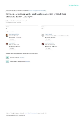 Carcinomatous encephalitis as clinical presentation of occult lung  adenocarcinoma - Case report