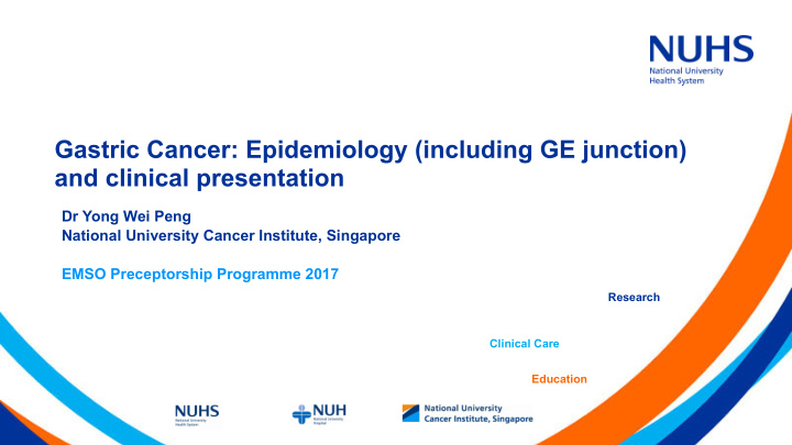 gastric cancer epidemiology including ge junction and
