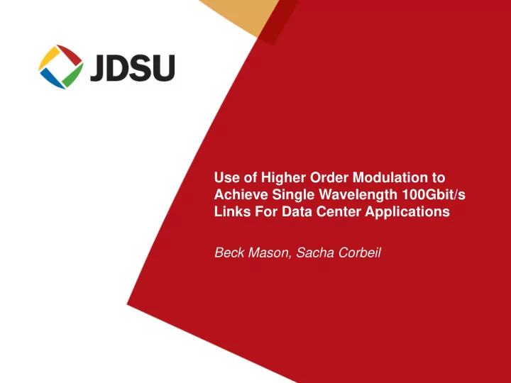 achieve single wavelength 100gbit s