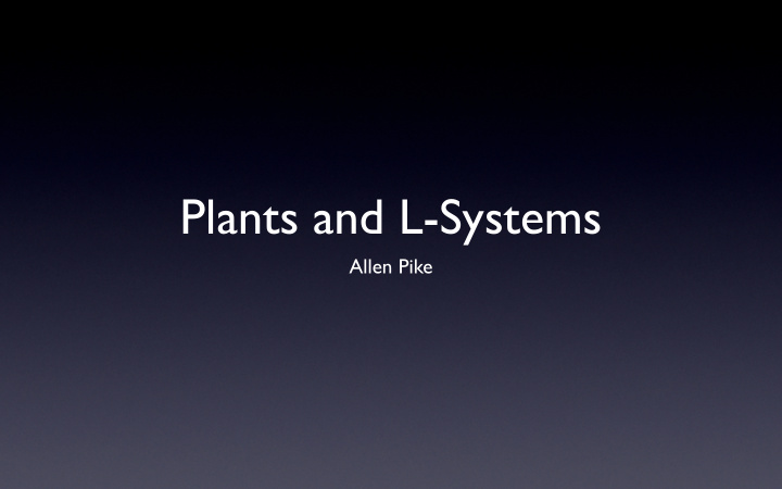 plants and l systems