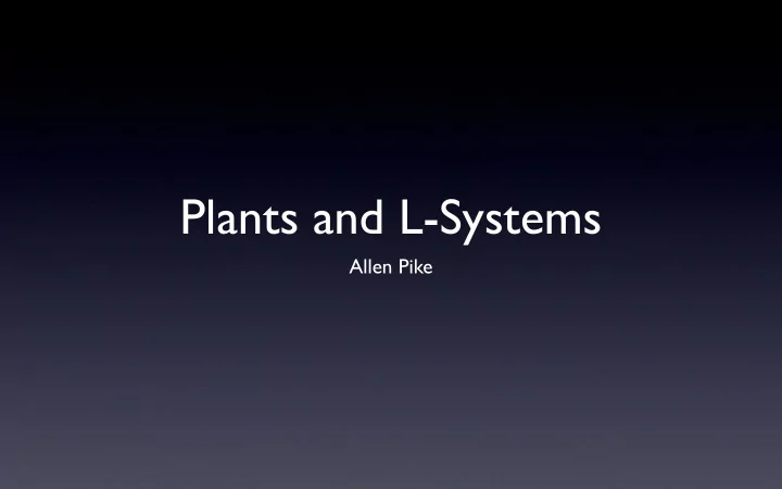 plants and l systems