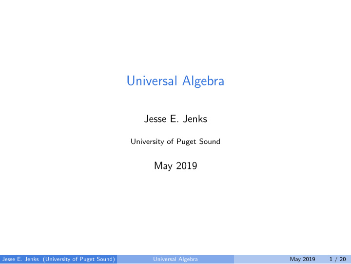 universal algebra