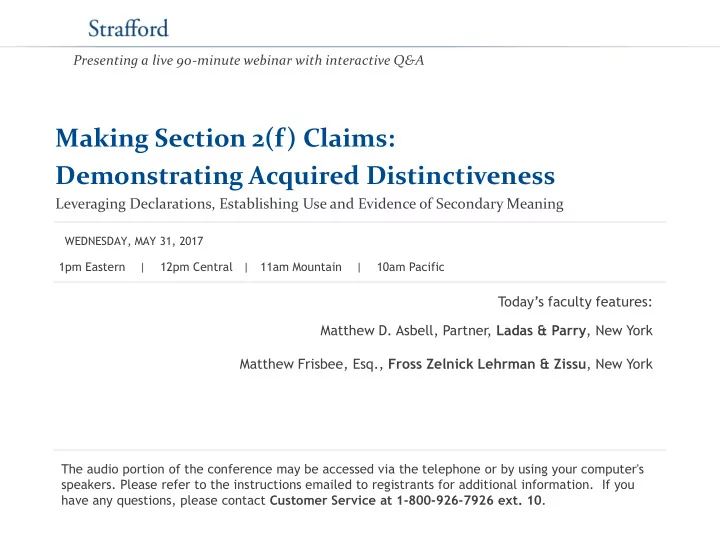demonstrating acquired distinctiveness