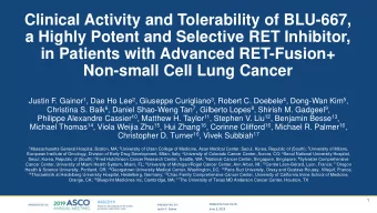 a Highly Potent and Selective RET Inhibitor,  in Patients with Advanced RET-Fusion+  Non-small Cell