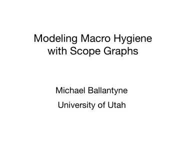 Modeling Macro Hygiene  with Scope Graphs  Michael Ballantyne  University of Utah  (require