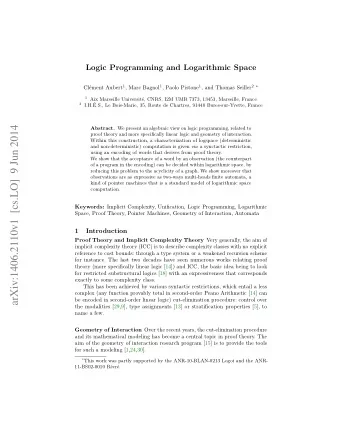 arXiv:1406.2110v1  [cs.LO]  9 Jun 2014 Abstract. We present an algebraic view on logic programming,