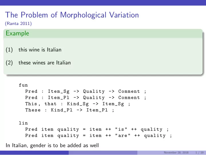 the problem of morphological variation