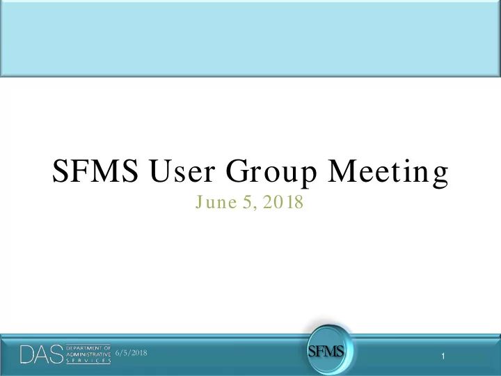 sfms user group meeting