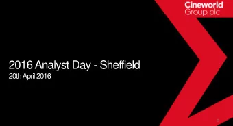 2016 Analyst Day - Sheffield  20th April 2016  0  Estate Overview 2016  UK &amp; I  CEE &amp; I