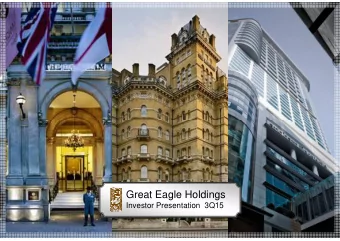 Great Eagle Holdings  Investor Presentation  3Q15  1 Great Eagle Holdings Limited  Financials