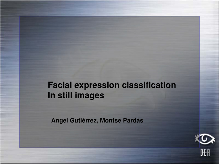 facial expression classification in still images