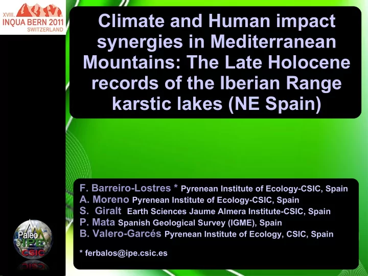 climate and human impact synergies in mediterranean