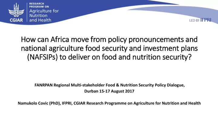 how can afr frica move fr from policy pronouncements and
