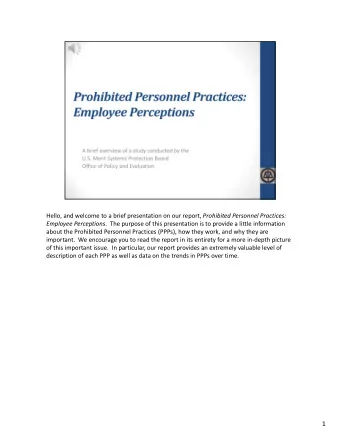 1 When the Civil Service Reform Act of 1978 was enacted, Congress included a list of prohibitions.