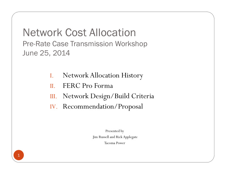 network cost allocation
