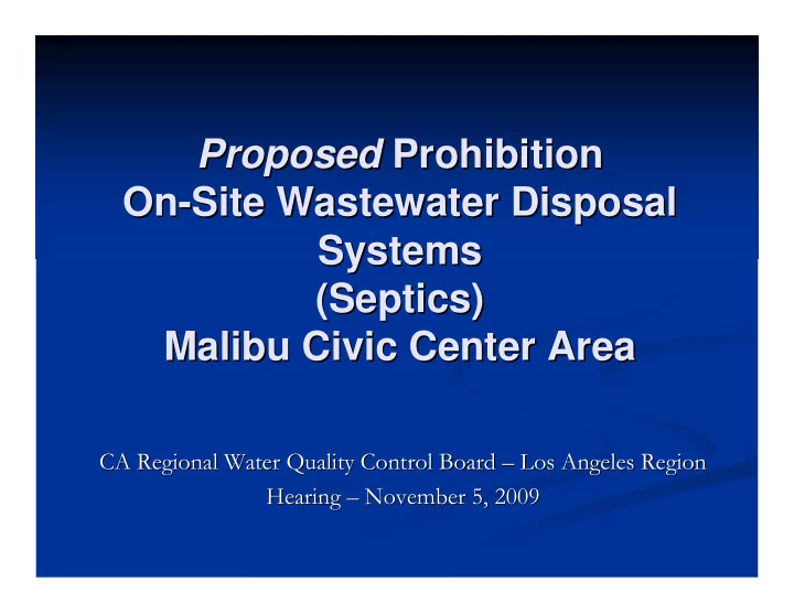 proposed prohibition prohibition proposed on site