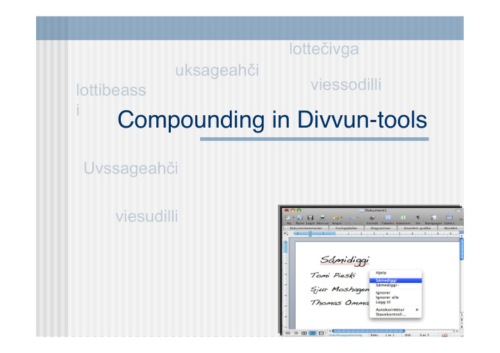 compounding in divvun tools