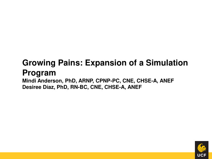 growing pains expansion of a simulation program
