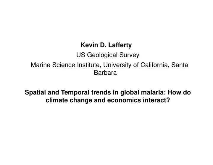 kevin d lafferty us geological survey marine science
