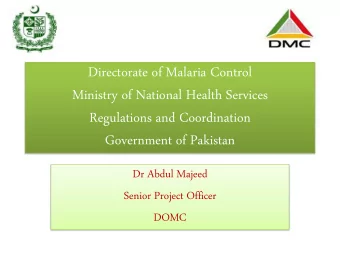 Ministry of National Health Services  Regulations and Coordination  Government of Pakistan  Dr