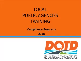 TRAINING  Compliance Programs  2018  From the Beginning  Purpose of this section :  To help the
