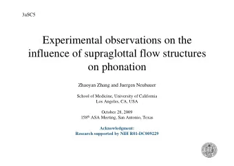 Experimental observations on the  influence of supraglottal flow structures  on phonation  Zhaoyan