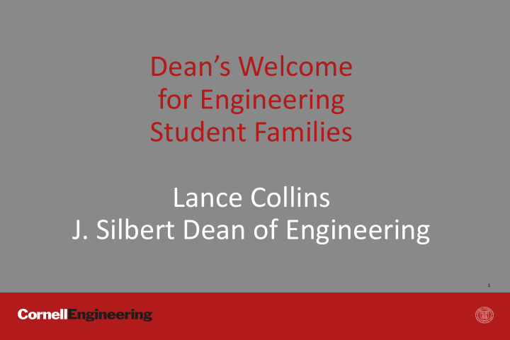 dean s welcome for engineering student families lance