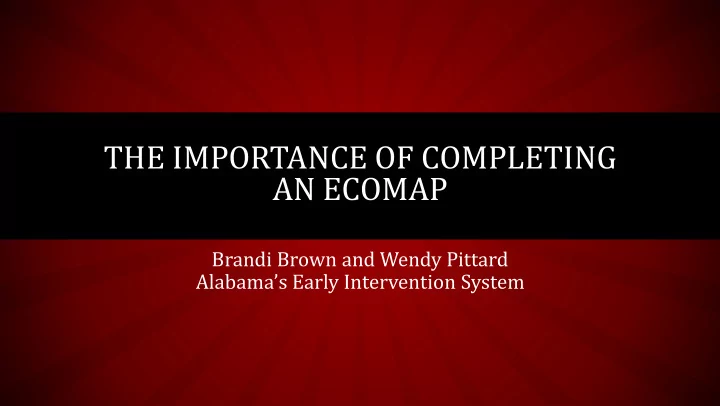 the importance of completing an ecomap