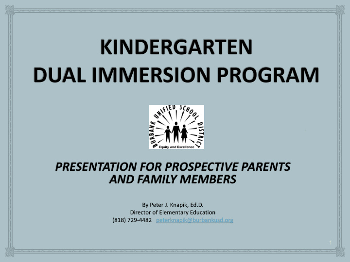 presentation for prospective parents and family members