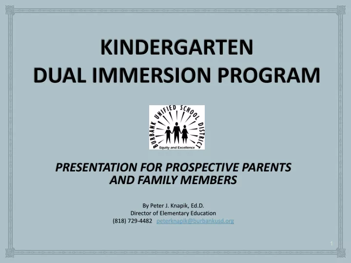 presentation for prospective parents and family members