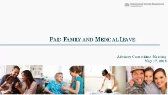 D F Y AND M E CAL L  AMI  L  DI  E  AVE  Adviso ry Co mmitte e  Me e ting  Ma y 17, 2018 P RE ON O