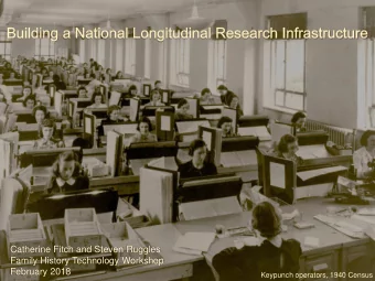 Catherine Fitch and Steven Ruggles  Family History Technology Workshop  February 2018  Keypunch