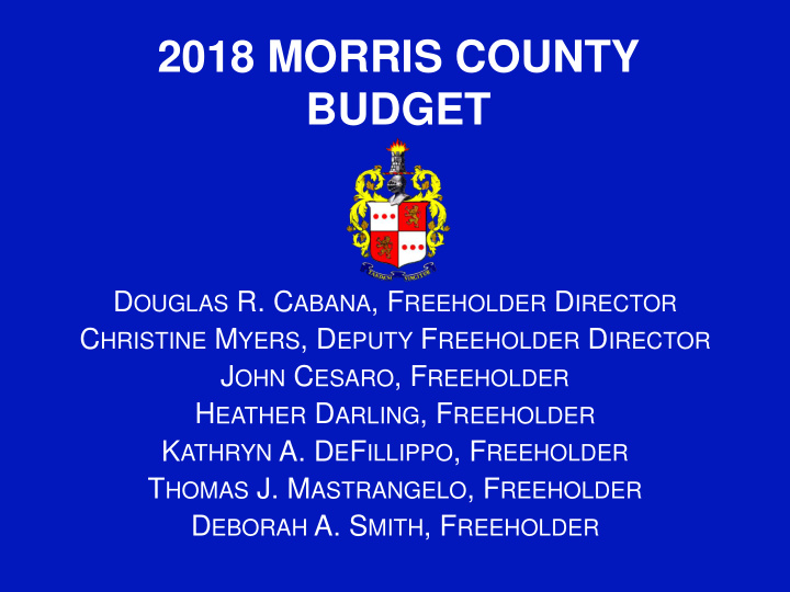 2018 morris county budget