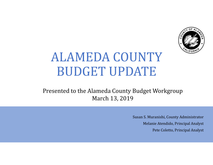 alameda county budget update