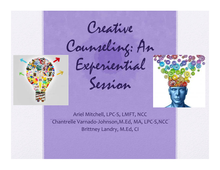 creative counseling an experiential session