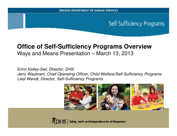 office of self sufficiency programs overview
