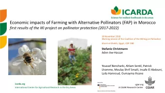 Economic impacts of Farming with Alternative Pollinators (FAP) in Morocco  first results of the IKI