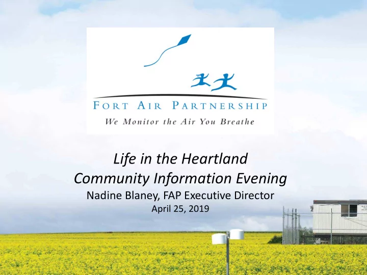 life in the heartland community information evening