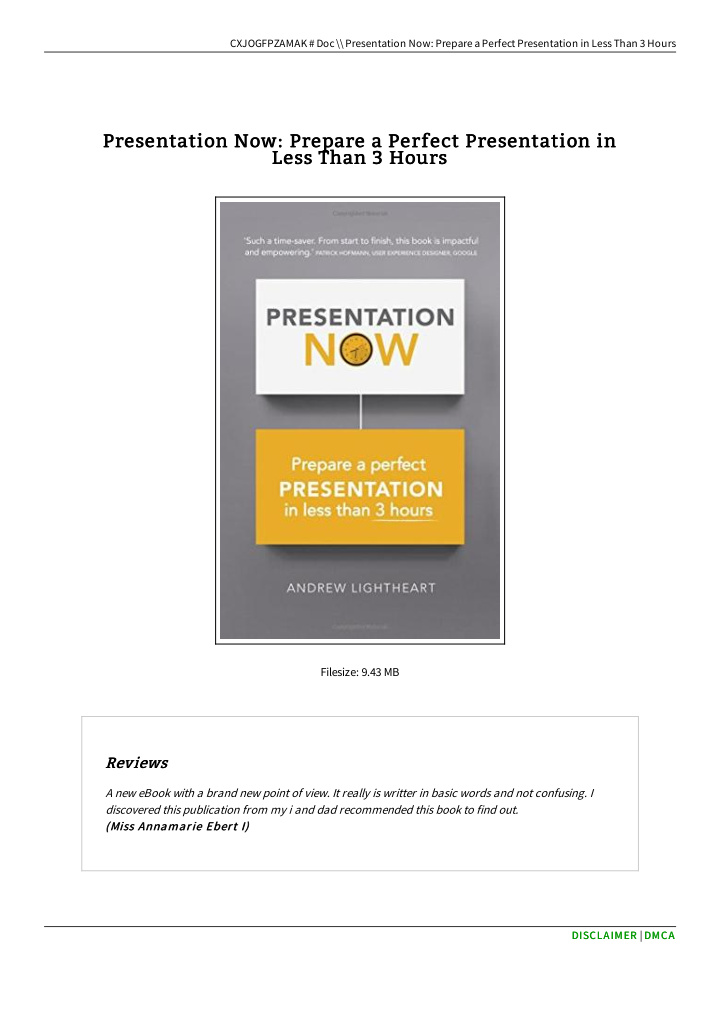 presentation now prepare a perfect presentation in