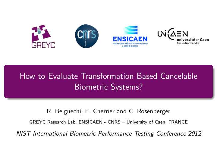 how to evaluate transformation based cancelable biometric