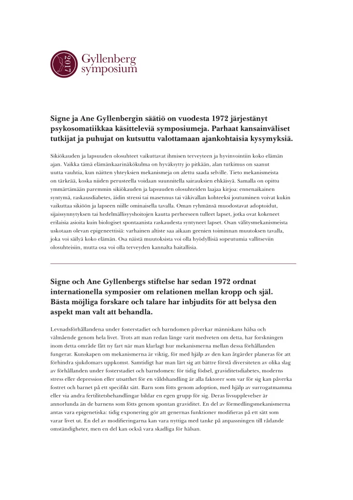 signe ja ane gyllenbergin s ti on vuodesta 1972 j rjest