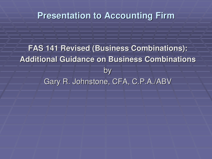 presentation to accounting firm presentation to