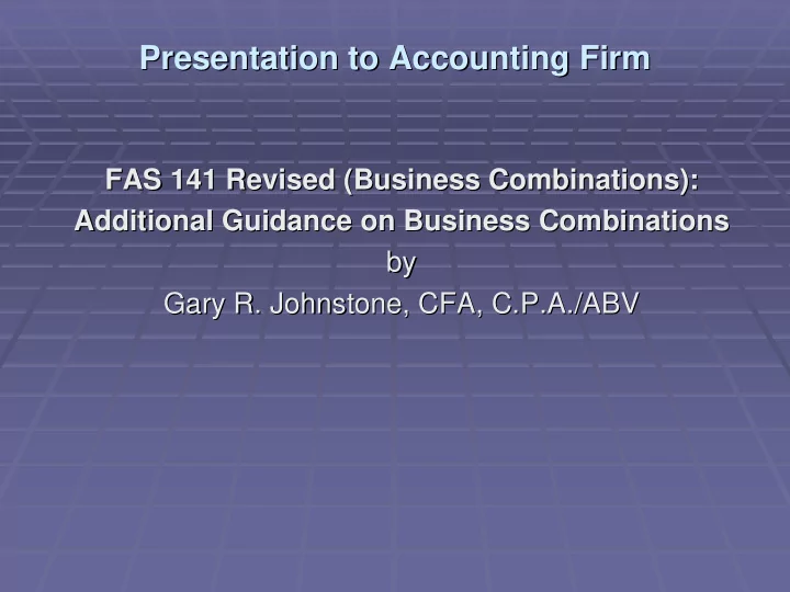presentation to accounting firm presentation to