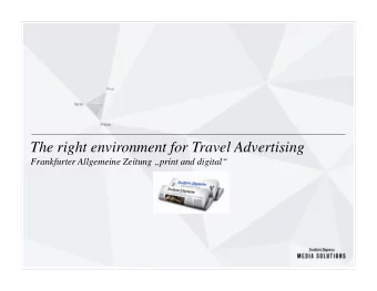 The right environment for Travel Advertising  Frankfurter Allgemeine Zeitung print and