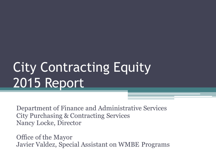 city contracting equity 2015 report